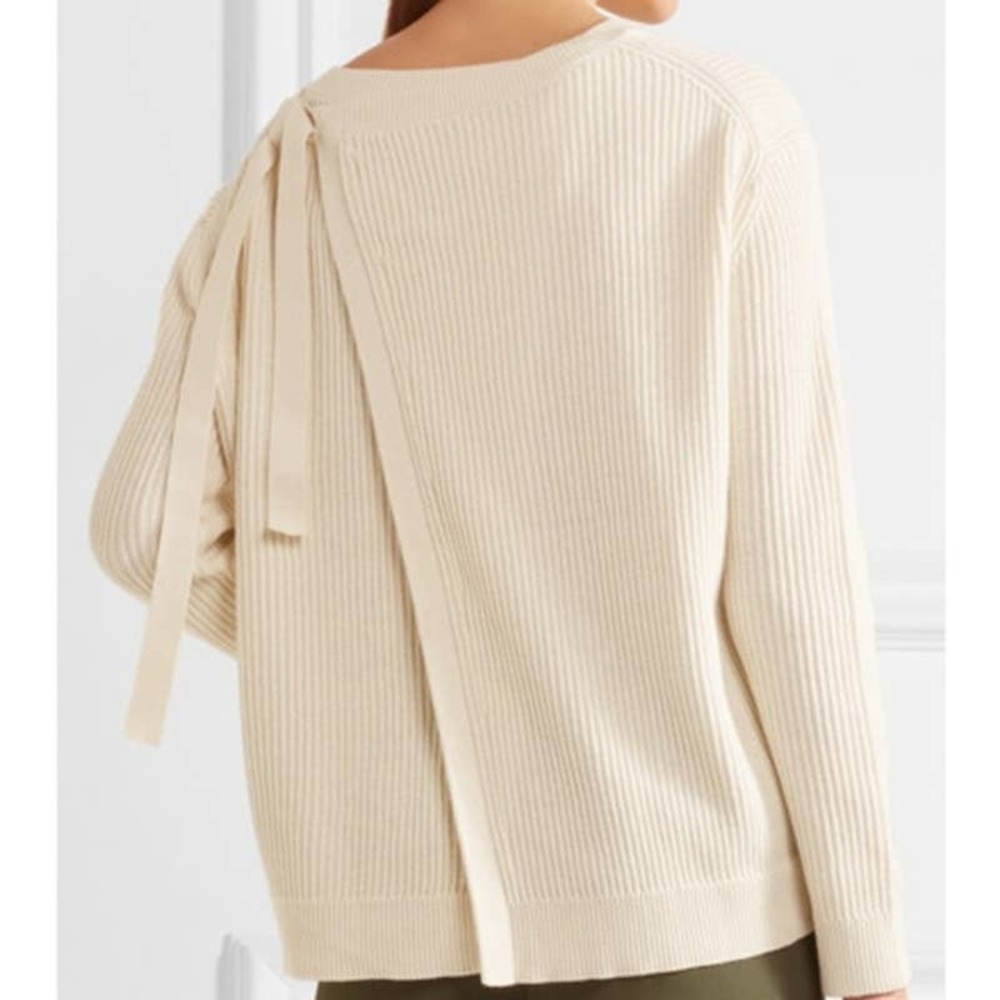 Vince | Ribbed Tie-Back Cotton Cashmere Sweater